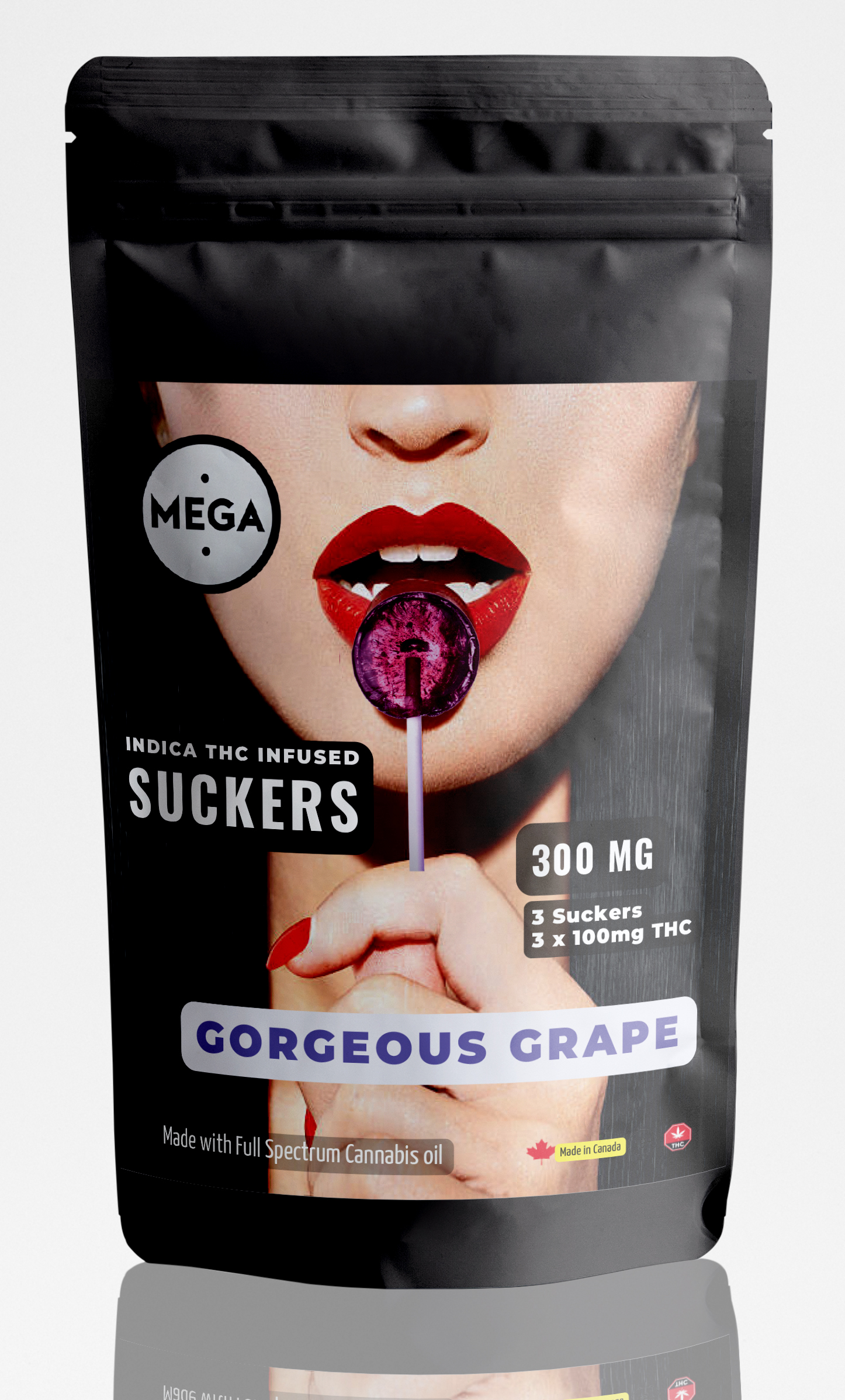 THC Lollipops | Gorgeous Grape | 300mg THC 1 Grape THC Suckers Lollipops 1oomg THC