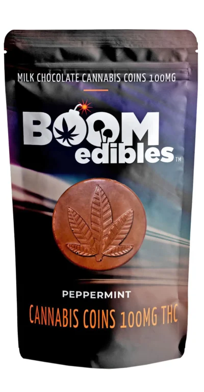 Boom Edibles Cannabis Coins Peppermint Indica 100mg