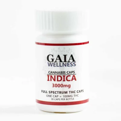 Gaia Wellness | Extra Strength 100mg Indica RSO Capsules | 3000mg THC