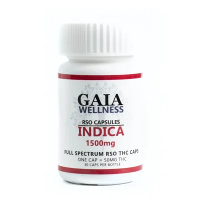 Gaia Wellness | 50mg Indica RSO Capsules | 1500mg THC