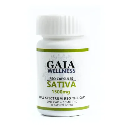 Gaia Wellness | 50mg Sativa RSO Capsules | 1500mg THC