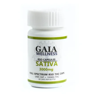 Gaia Wellness | Extra Strength | 100mg Sativa RSO Capsules | 3000mg THC