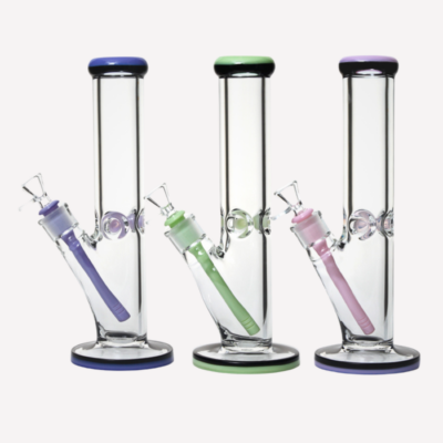 Sleek Glass Downstream Glass Bong / Ice Pinch 12″ buzzedibles