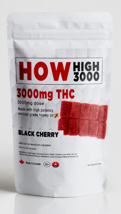 How HIGH 3000’s Gummies Black Cherry 3000mg THC buzzedibles