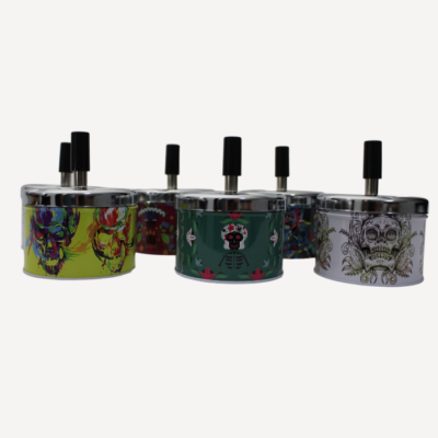 Blink Spin Skull Ashtrays Display Each (Mixed Designs) buzzedibles