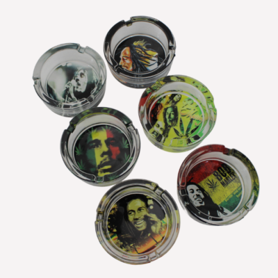 Bob One Love Glass Ashtray Each (Mixed Designs) buzzedibles