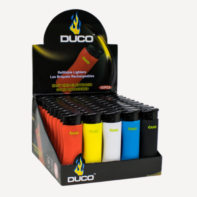 Duco Easy Grip Electronic Solid Rubberized Lighter Each (Assorted Colours) buzzedibles