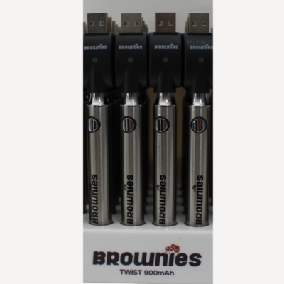 510 Silver Brownies Twist 900mAh Batteries Pc buzzedibles