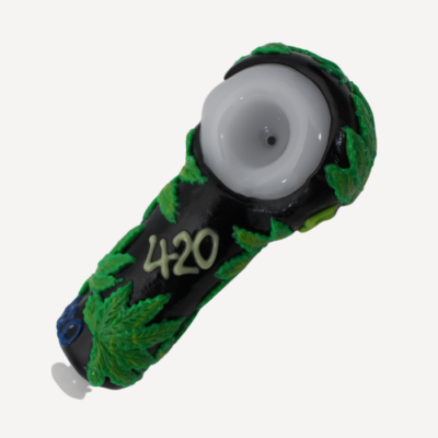 420 Glow In The Dark Silicone Hand Pipe 5″ buzzedibles