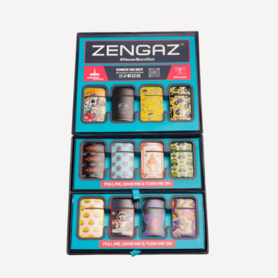 Zengaz Wing (ZL-13) Jet Rubberized Cube Lighters – 48ct buzzedibles