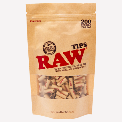 RAW Pre-Rolled Tips Bag – 200ct buzzedibles