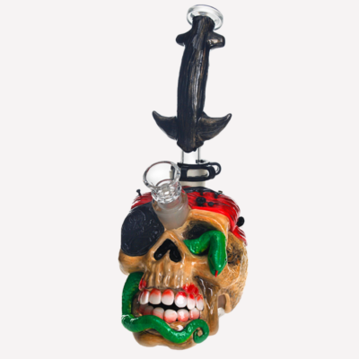 Pirate Skull with Snake 3D Bong 11″ buzzedibles