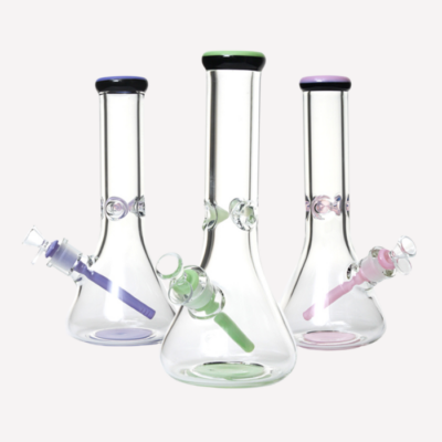 3 Prong Ice Pinch with Removable Downstem Glass Bong 12″ buzzedibles