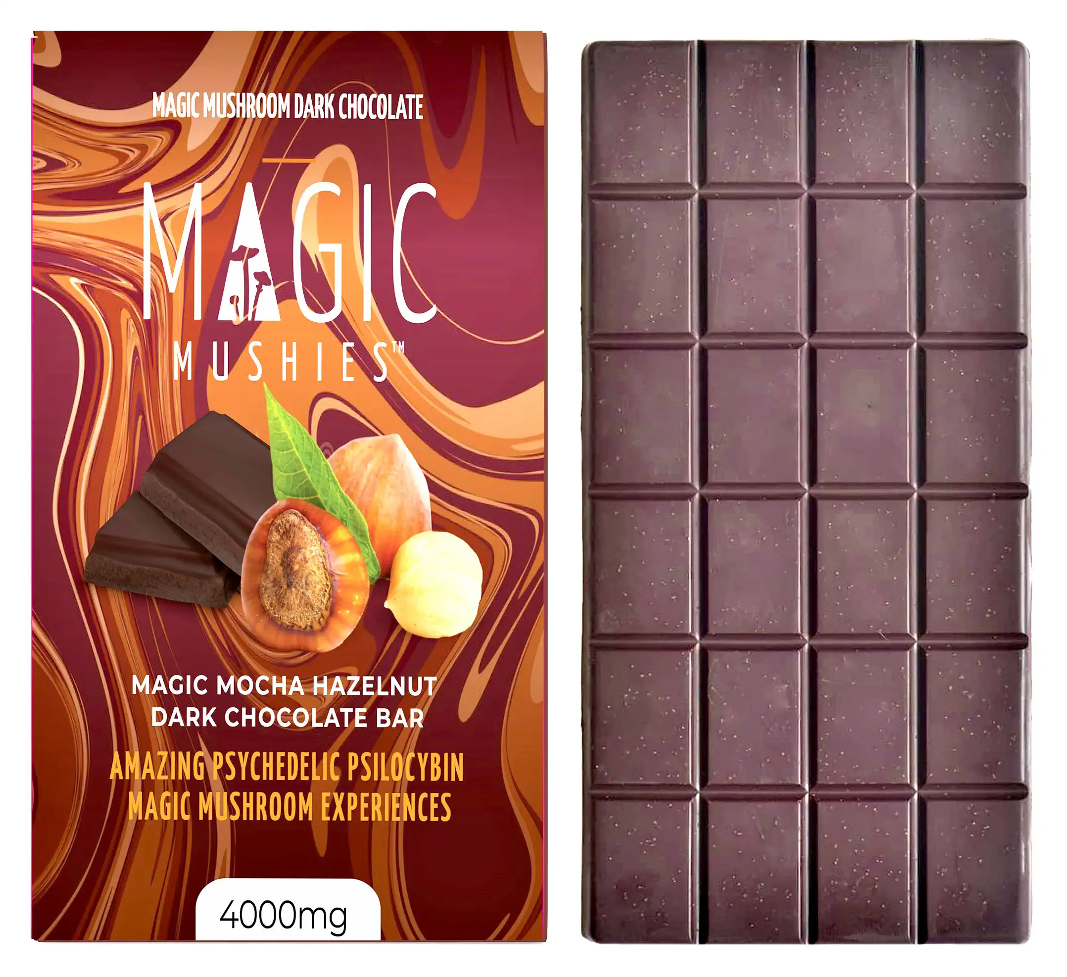 Magic Mushroom Mocha Hazelnut Dark Chocolate Bar | 4000 mg buzzedibles