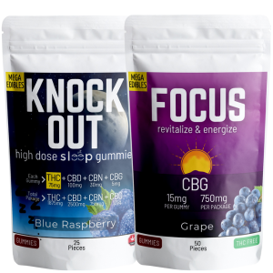Cannabis Gummies Knock Out Focus CBG CBD CBN THC